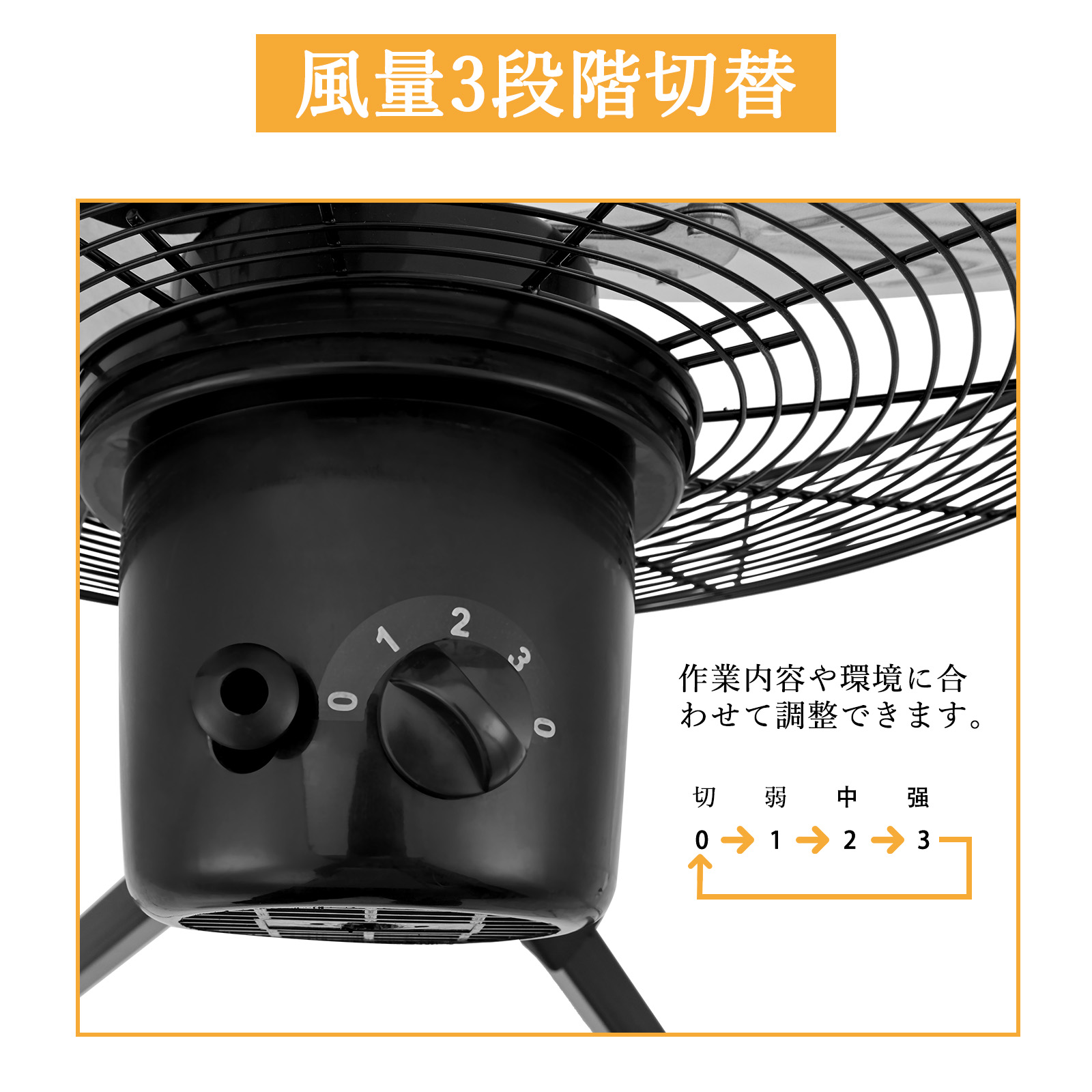 GarveeLife 工場扇 45cm 工業用扇風機 大型 スタンド型 換気 業務用 大型扇風機 強力 強風 倉庫 学校 イベント 工場用 - 画像 (3)