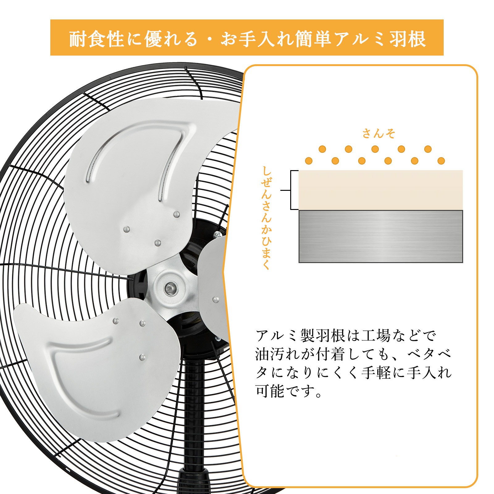 GarveeLife 工場扇 45cm 工業用扇風機 大型 スタンド型 換気 業務用 大型扇風機 強力 強風 倉庫 学校 イベント 工場用 - 画像 (7)