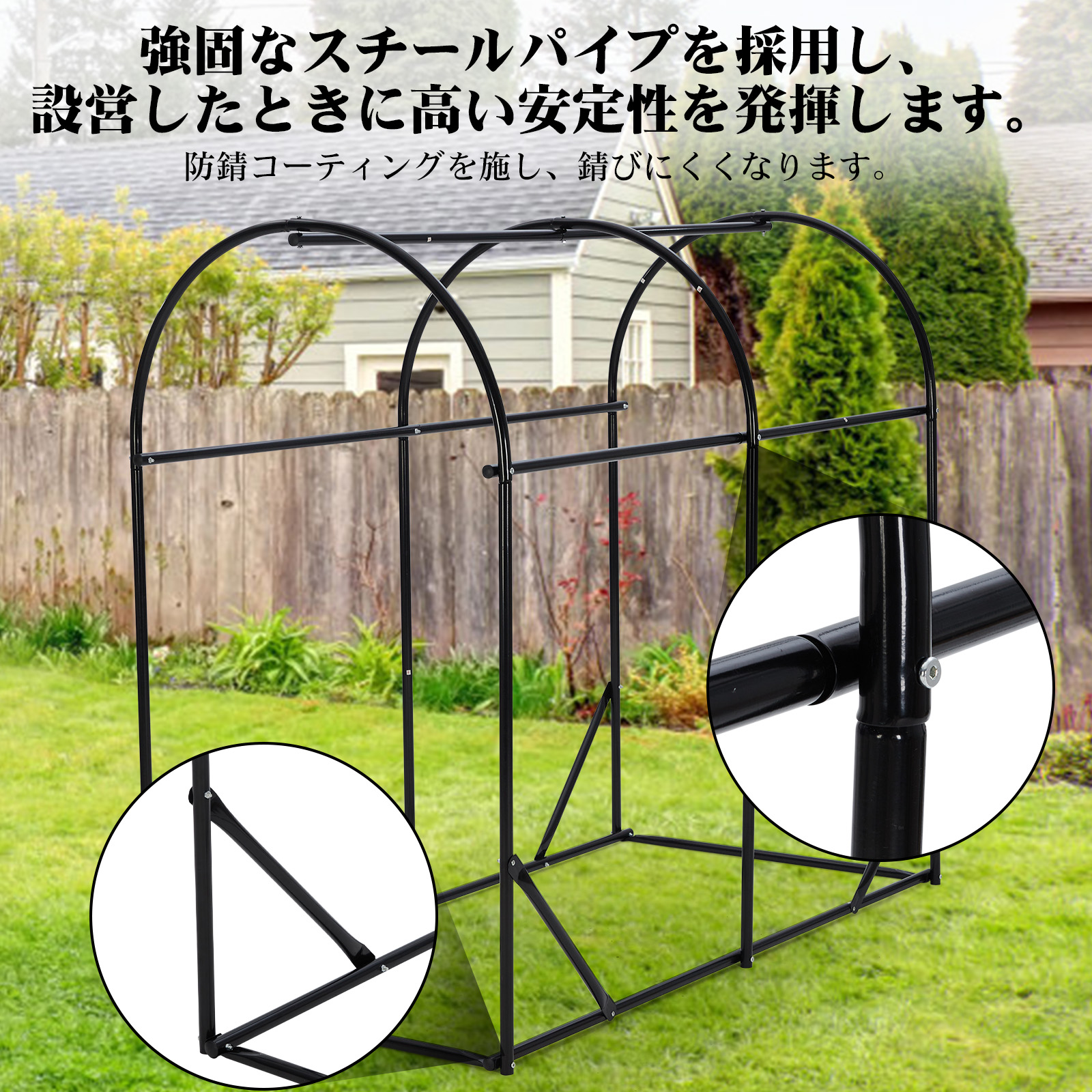 GarveeLife サイクルハウス サイクルポート 1~5台用 ガレージ 物置 屋外 テント 簡易ガレージ バイクガレージ 自転車置き場 - 画像 (7)