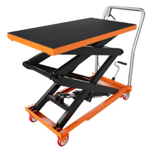 GarveeLife 油圧式昇降台車 耐荷重約150kg 高揚程型 29cm-127cm 油圧リフトテーブル リフトカート ハンドリフター 昇降台車 ゴムシート付 運搬台車