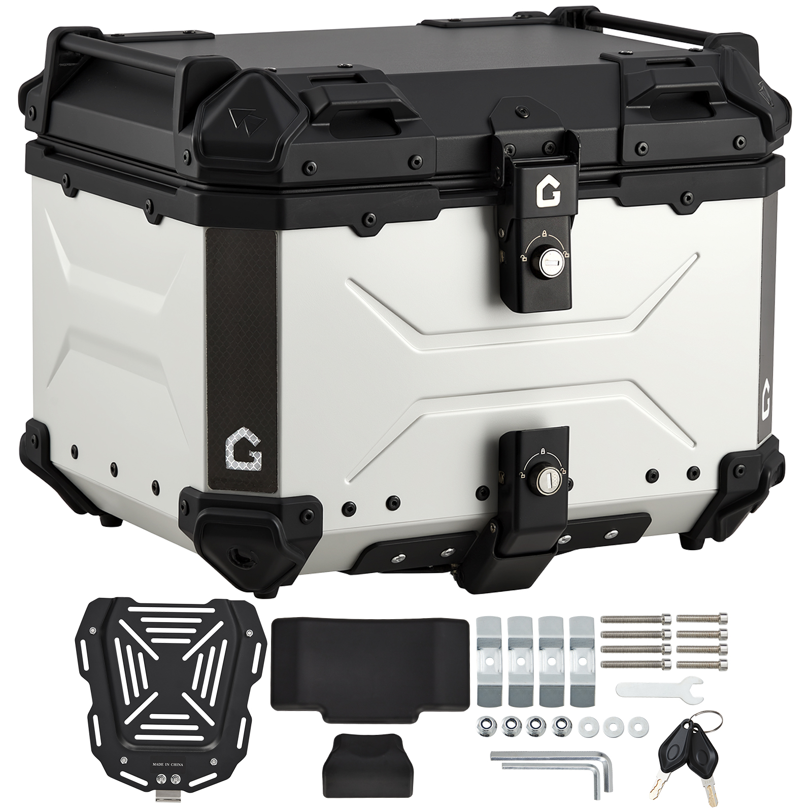 リアボックス バイク リア ボックス 大容量 45L 55L 65L 大型 アルミ 防水 トップケース ベース付き