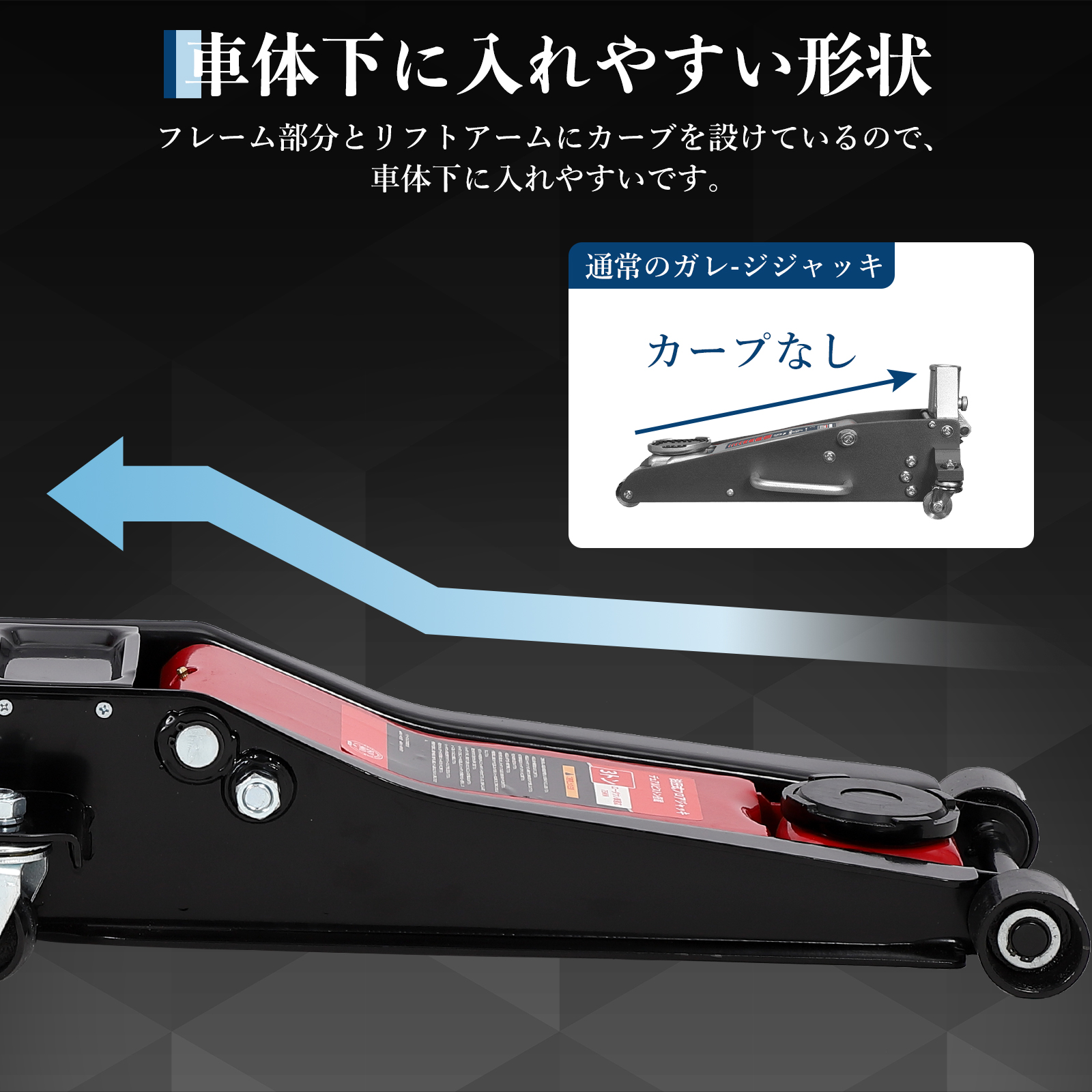 GarveeLife ガレージジャッキ 3t 低床 3トン フロアジャッキ 油圧式 ローダンウンジャッキ デュアルポンプ - 画像 (5)