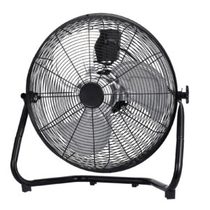 GarveeLife フロア工場扇 48cm 黒 首振り工業用扇風機 大型