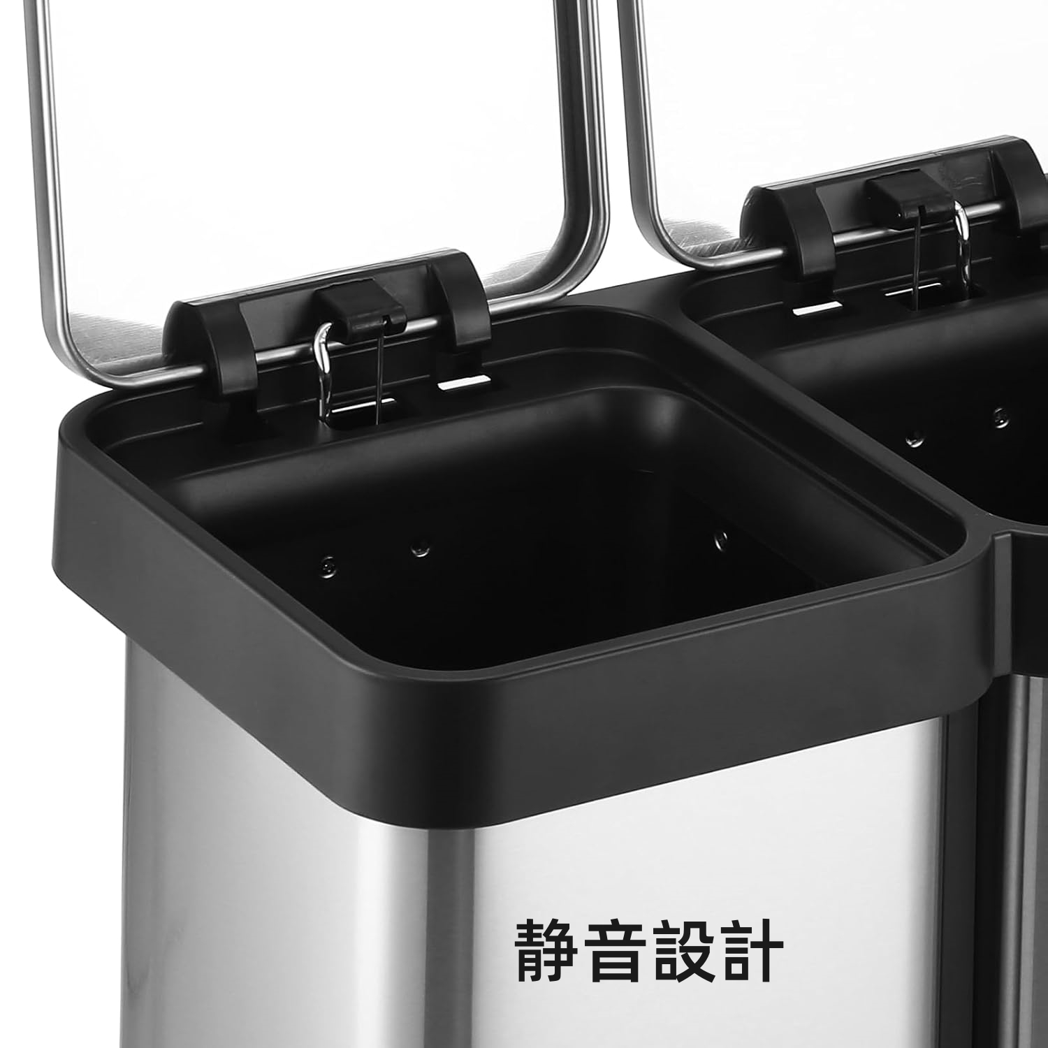 GarveeLife 2分別ゴミ箱 20リットル ペダル付き 蓋付き - 画像 (11)