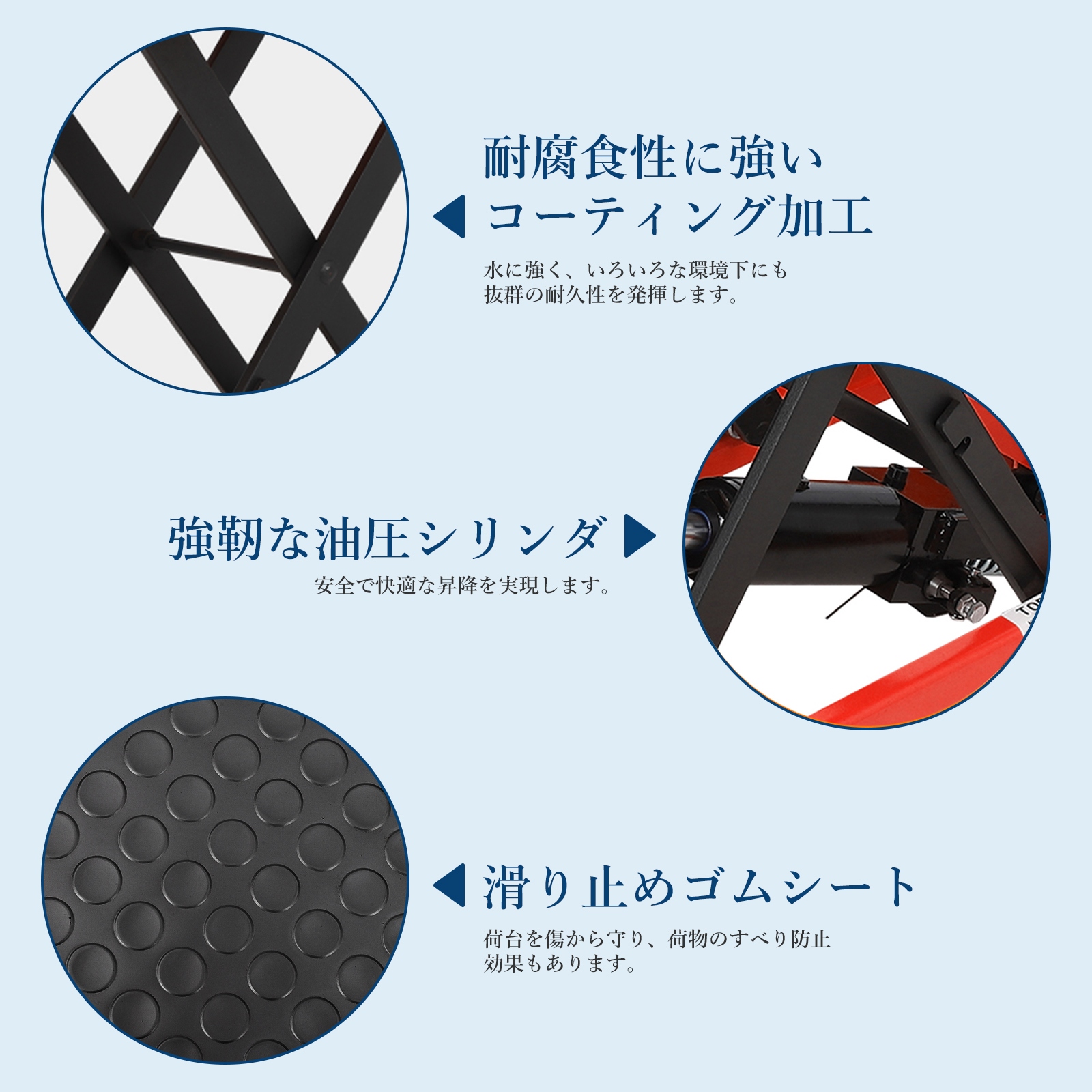 GarveeLife 油圧式昇降台車 耐荷重150kg 225kg リフトアップ 28cm-72cm 油圧リフトテーブル 昇降台車 ゴムシート付 - 画像 (4)