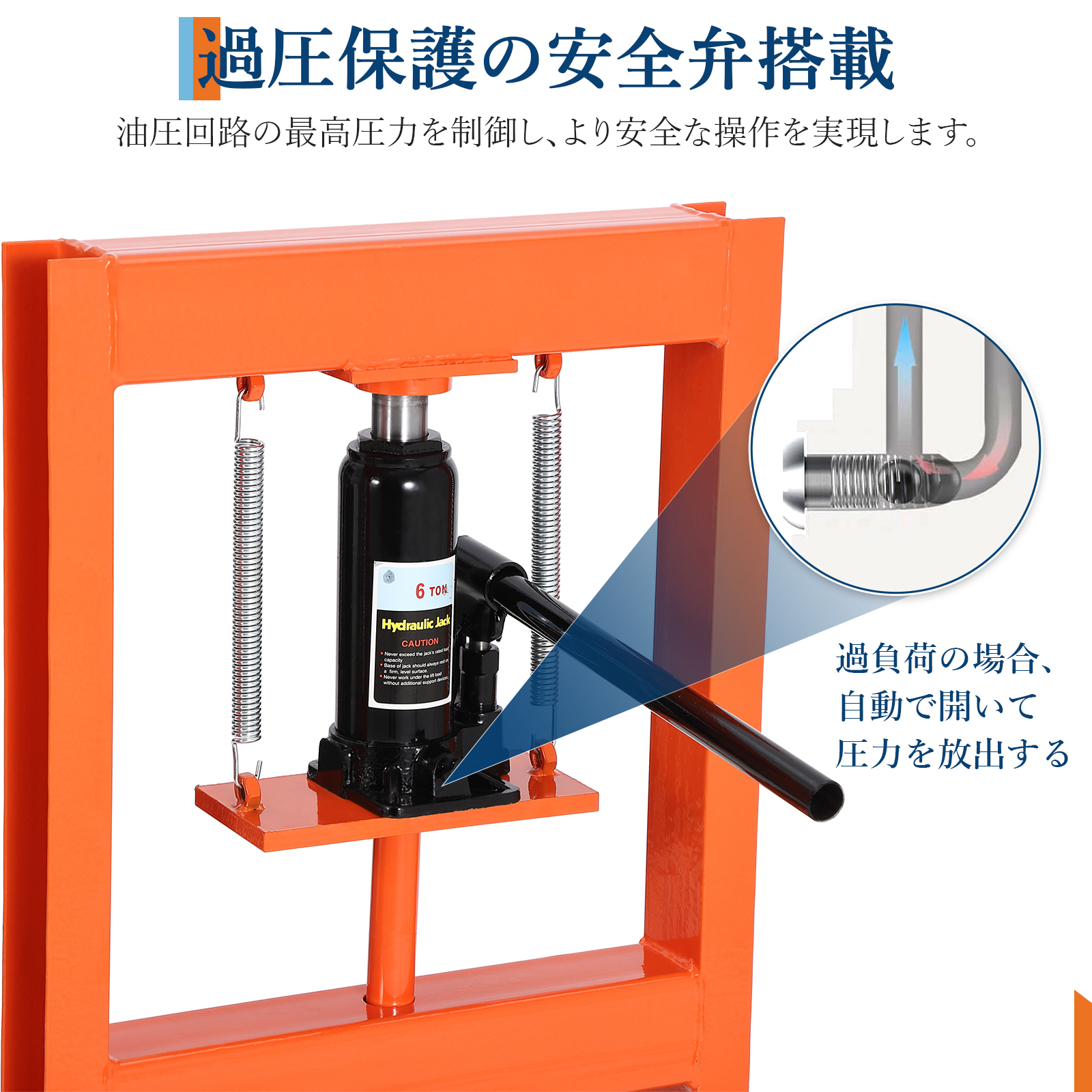 油圧プレス 6T 12T 門型 油圧プレス機 手動式 ベアリング 6トン 12トン ショッププレス - 画像 (6)