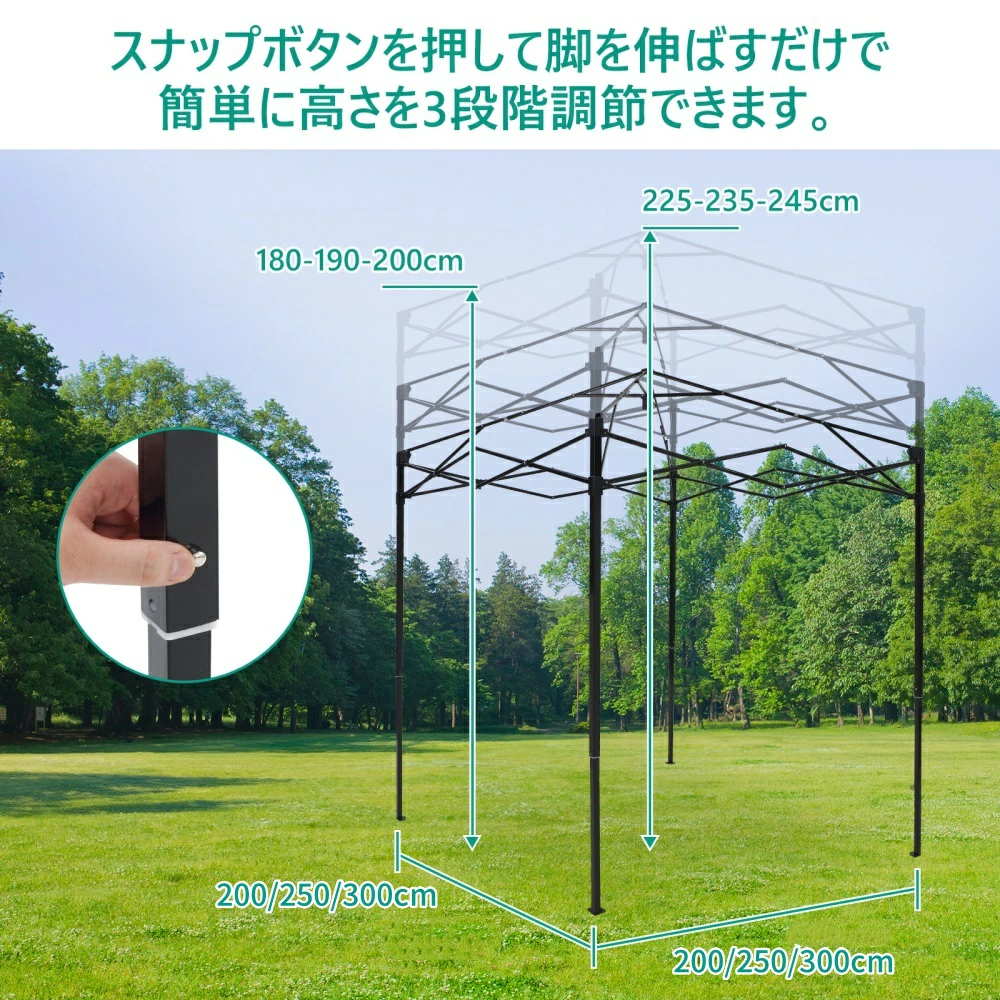 ビニール温室 折りたたみ温室 2m/2.5m/3m 農業ビニールハウス 大型 - 画像 (7)