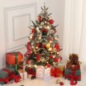 クリスマスツリー 90cm 松ぼっくり 北欧風 LEDイルミネーションライト付き おしゃれ クリスマスグッズ 装飾 雪の花