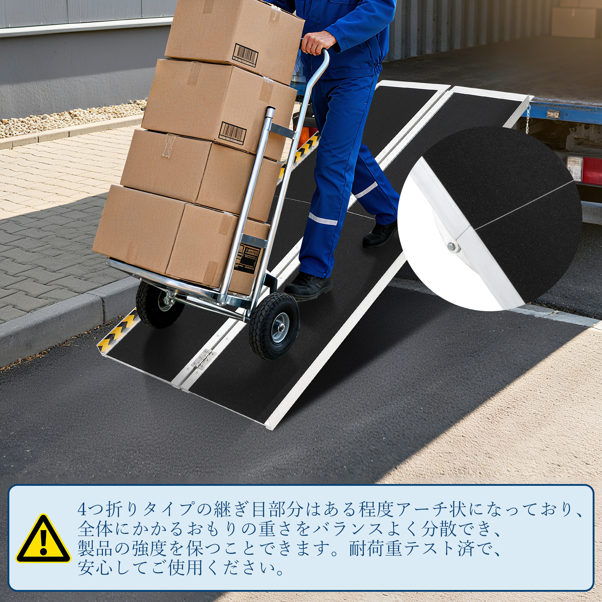 GarveeLife 車椅子 スロープ 折りたたみ 耐荷重362kg 段差 車いす スロープ 可動式 アルミ製 持ち運び コンパクト 介護用品 - 画像 (9)