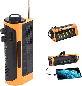 多機能防災ラジオ ソーラーラジオ 5200mAh LEDライト スマホ充電可能 AM/FM SOSアラート ソーラー充電