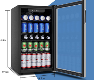ドリンク用冷蔵庫 コンプレッサー式 70L 温度設定4～16℃ 静音 タッチ式操作パネル搭載 庫内灯付き 左右開きドア付き 省エネ 一人暮らし 透明ガラスドア おしゃれ 家庭用 寝室 寮 ホテル