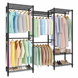 ハンガーラック クローゼットラック 収納ラック 服収納 洋服ラック ハンガー掛け クローゼット収納 おしゃれ収納 大容量ラック 耐荷重 頑丈 スチール製 調整可能 高さ調節
