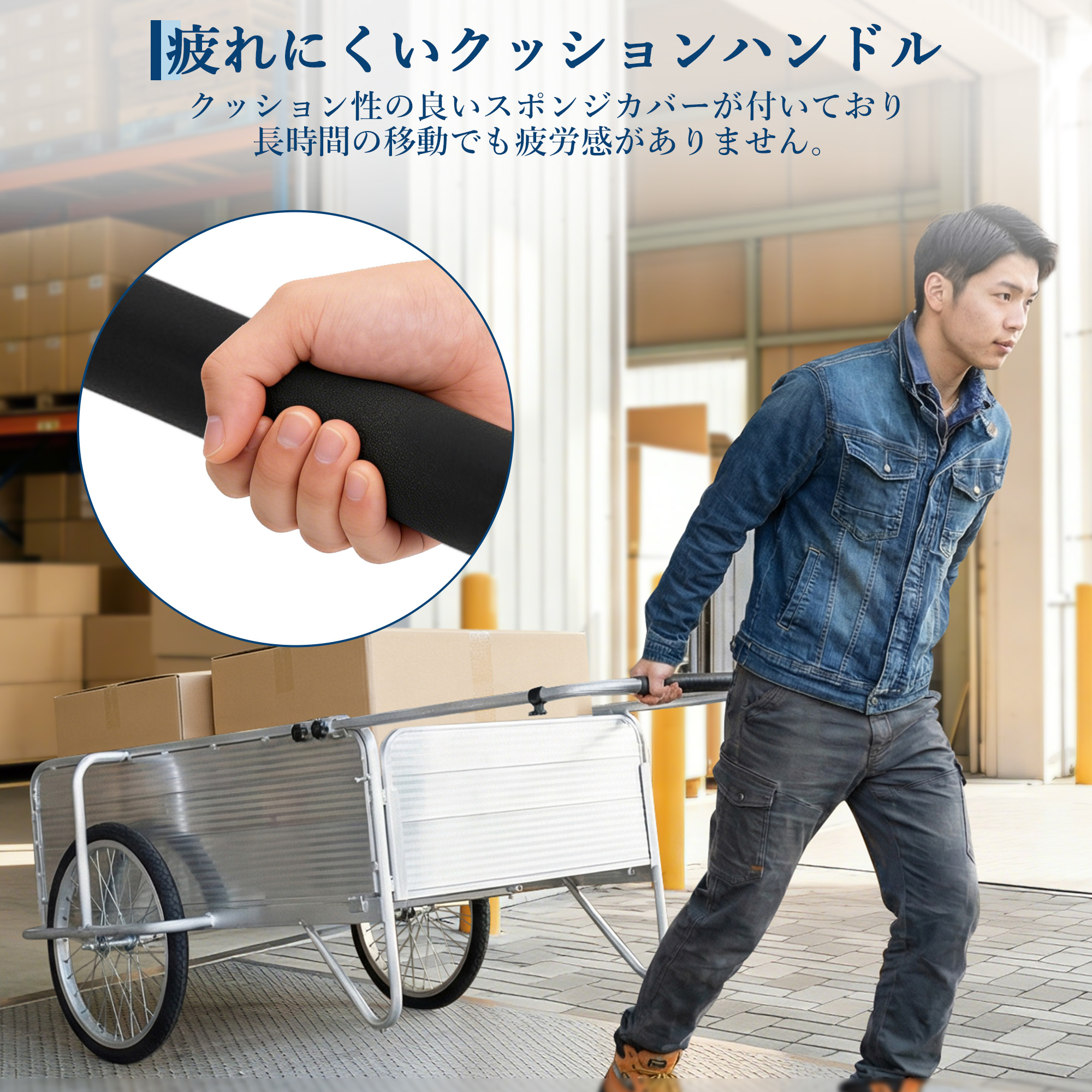GarveeLife アルミ製 リヤカー 折りたたみ 二輪車 収穫台車 耐荷重150kg - 画像 (4)