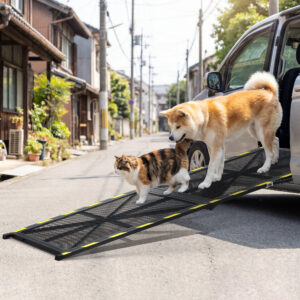 GarveeLife ペットスロープ 折りたたみ 2つ折り メッシュ 滑り止め 段差解消 持ち運び