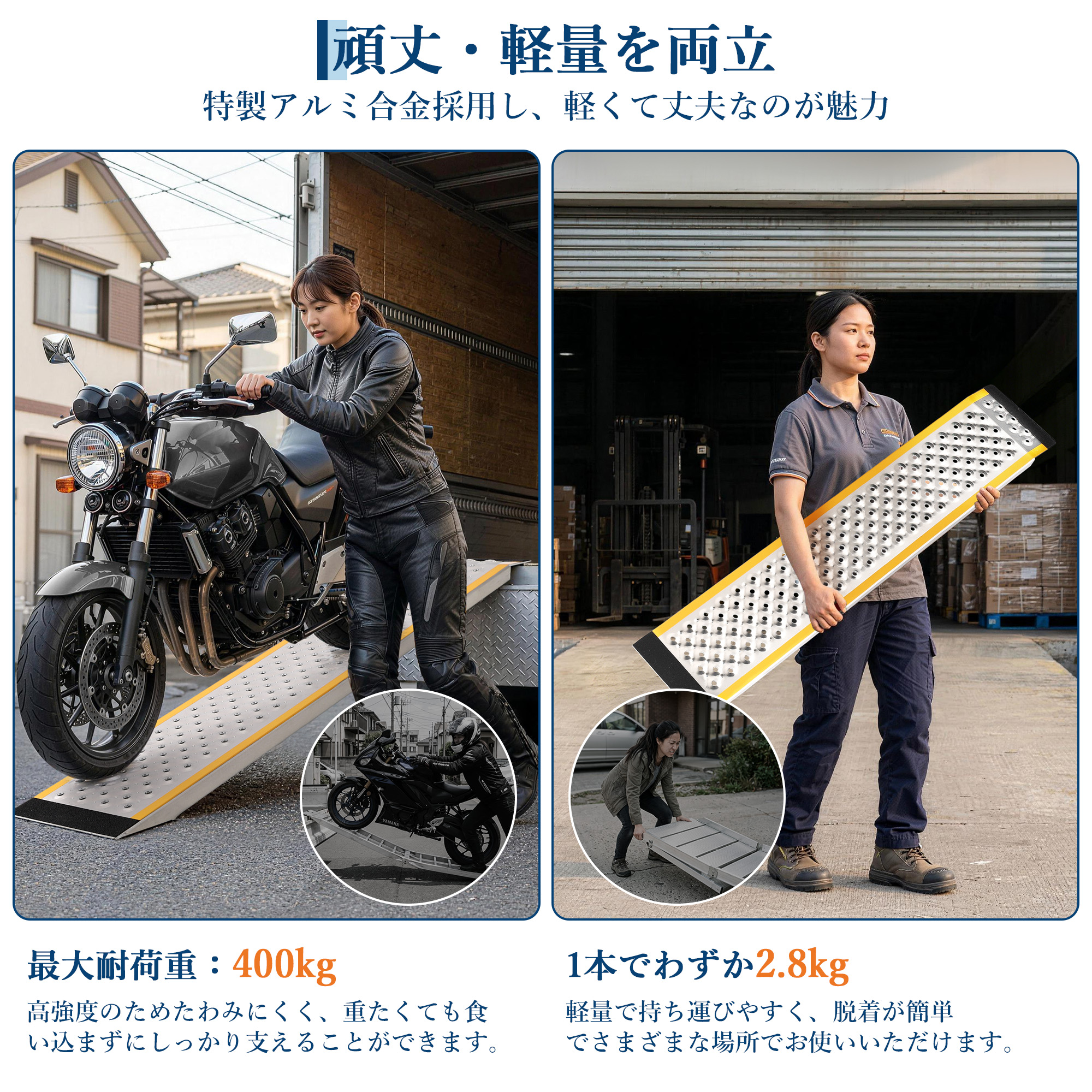 GarveeLife-車椅子 スロープ 段差 車いす スロープ アルミ製 - 画像 (2)