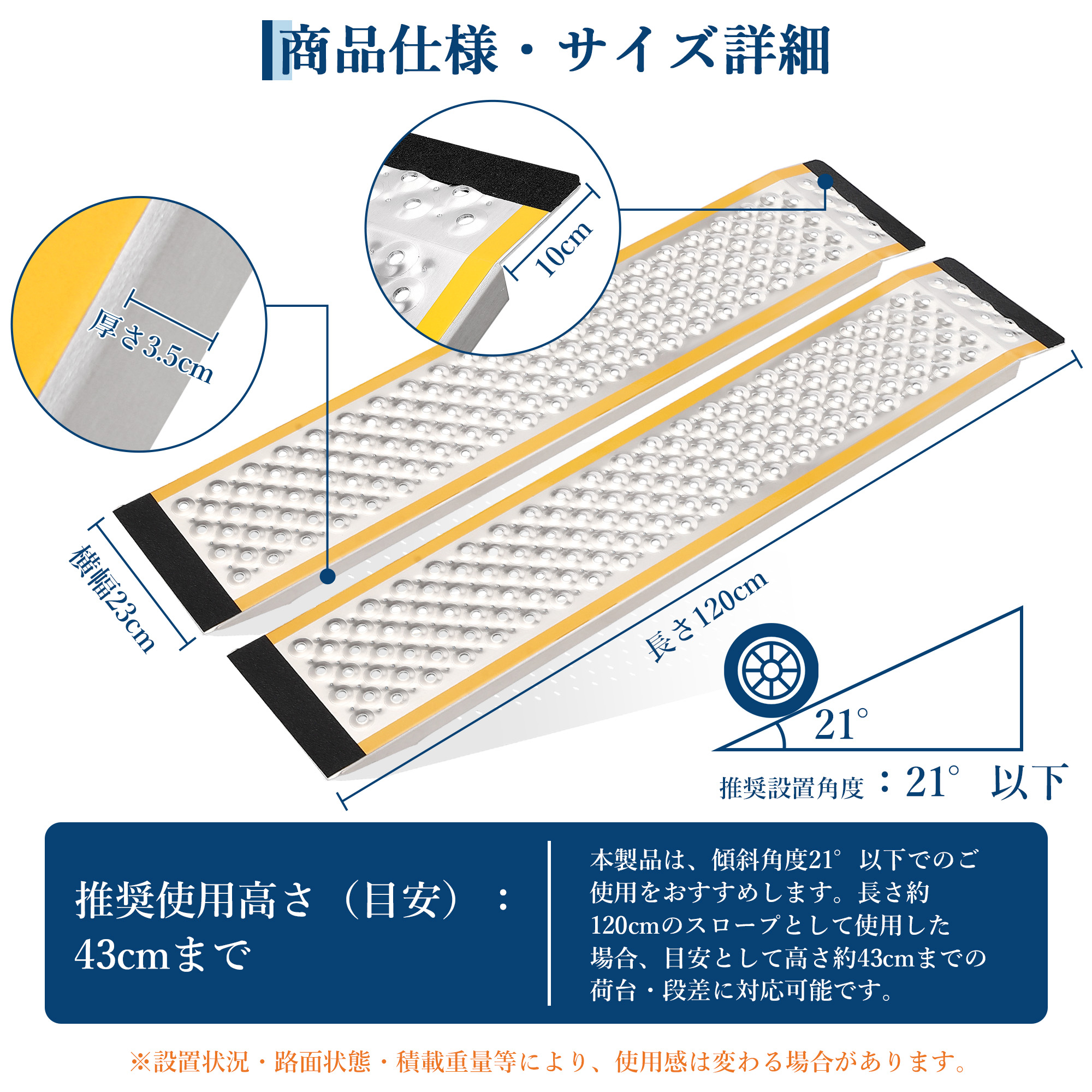 GarveeLife-車椅子 スロープ 段差 車いす スロープ アルミ製 - 画像 (5)